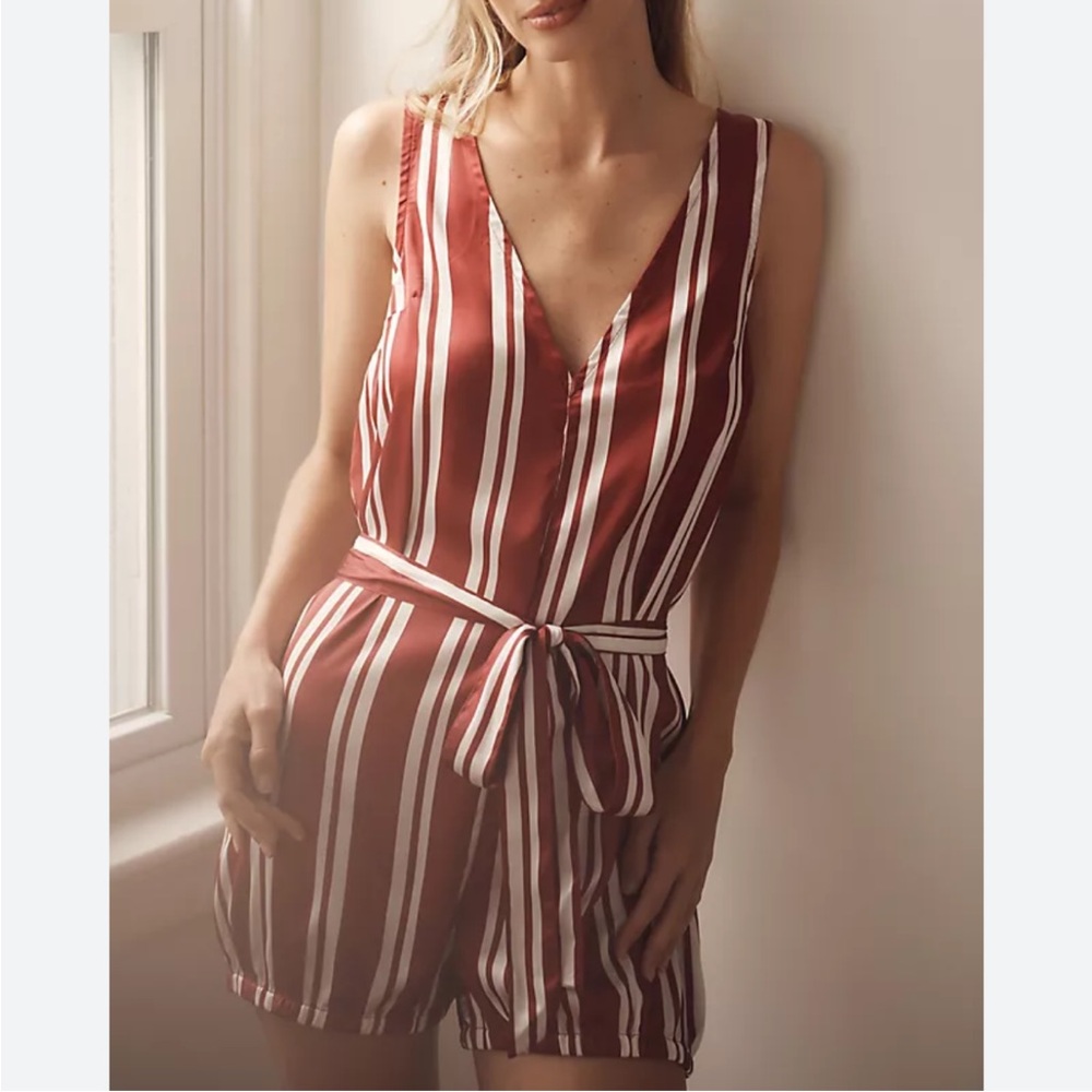 NWT Anthropologie Silky Pajama Romper Size M NEW